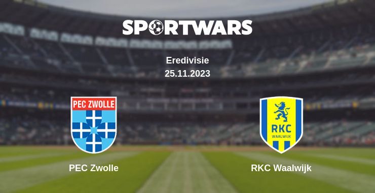 Result of the PEC Zwolle — RKC Waalwijk match, 25.11.2023