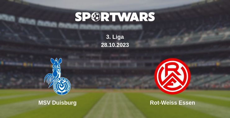 Result of the MSV Duisburg — Rot-Weiss Essen match, 28.10.2023