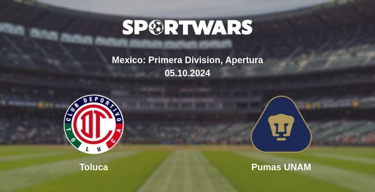 Toluca — Pumas UNAM watch online for free 05.10.2024