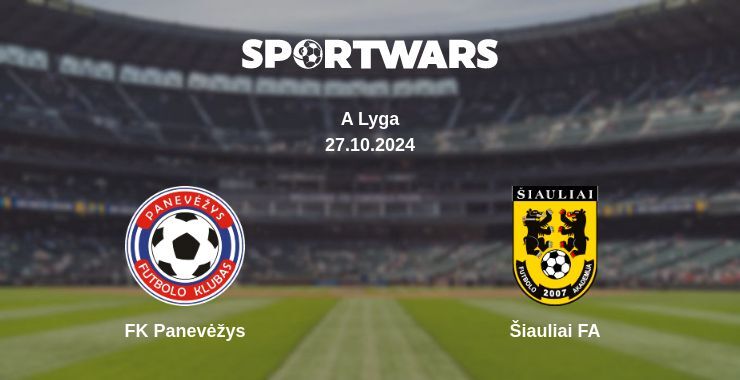 Result of the FK Panevėžys — Šiauliai FA match, 27.10.2024