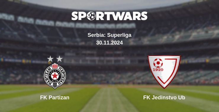 Result of the FK Partizan — FK Jedinstvo Ub match, 30.11.2024