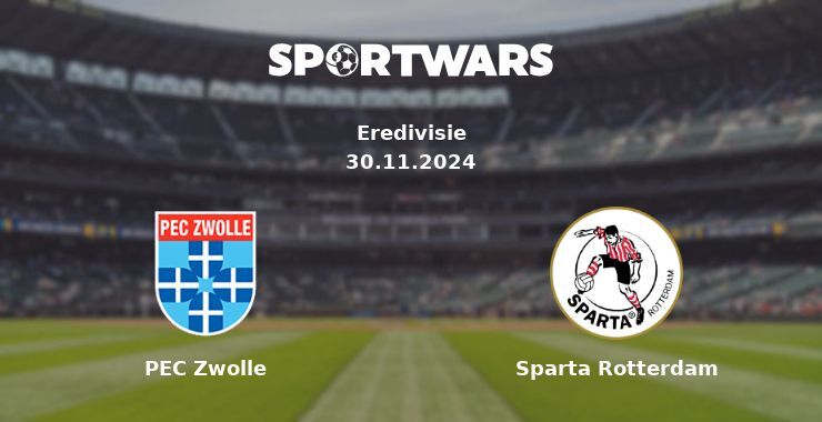 PEC Zwolle — Sparta Rotterdam watch online for free 30.11.2024