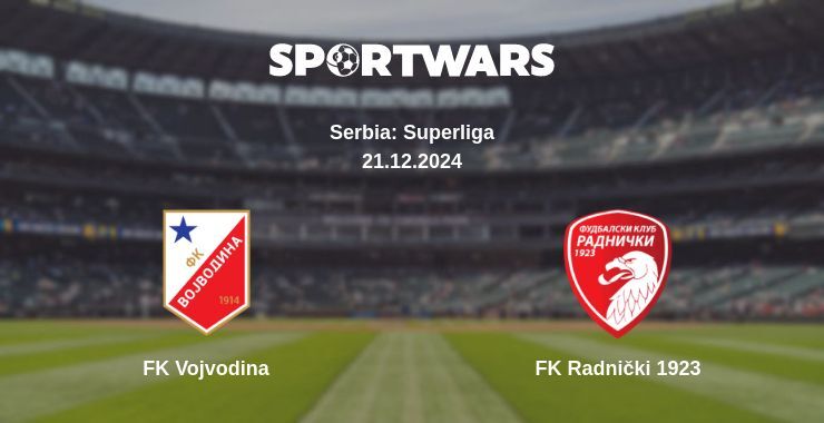 Result of the FK Vojvodina — FK Radnički 1923 match, 21.12.2024