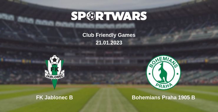 Result of the FK Jablonec B — Bohemians Praha 1905 B match, 21.01.2023