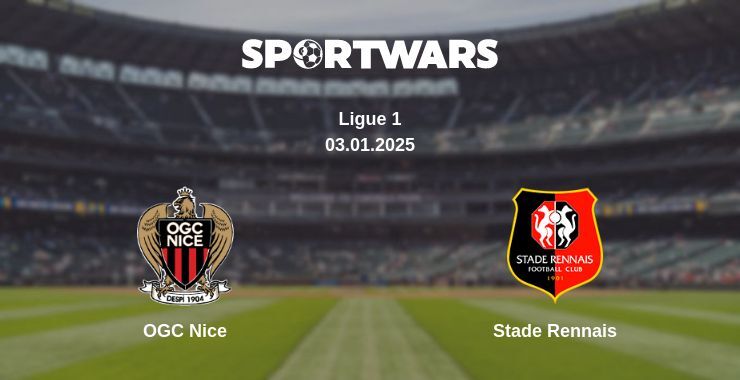 OGC Nice — Stade Rennais watch online broadcast, 03.01.2025