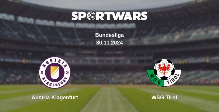 Austria Klagenfurt — WSG Tirol watch online for free 01.12.2024