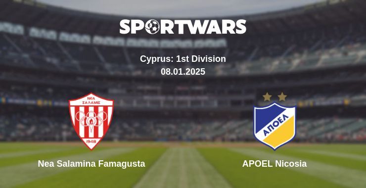 Nea Salamina Famagusta — APOEL Nicosia watch online broadcast, 08.01.2025