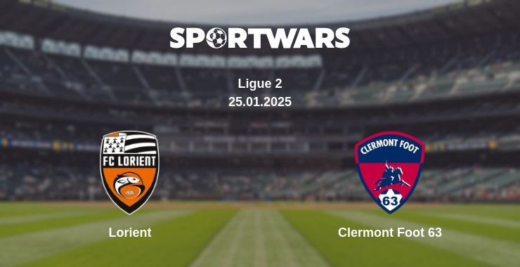 Lorient — Clermont Foot 63 watch online broadcast, 25.01.2025