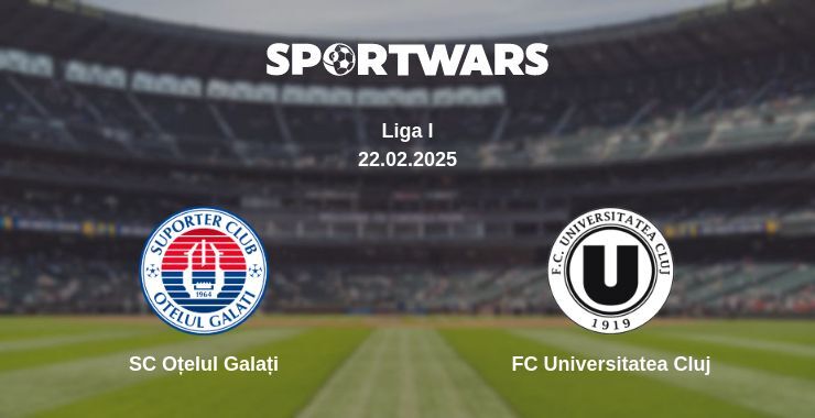 SC Oțelul Galați — FC Universitatea Cluj watch online broadcast, 22.02.2025