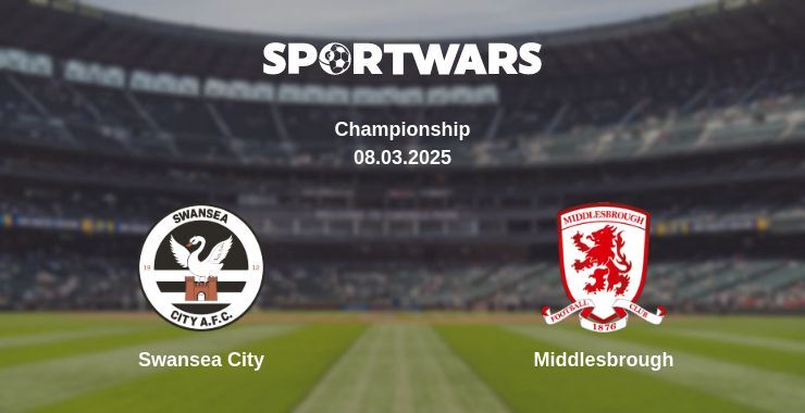 Swansea City — Middlesbrough watch online for free 08.03.2025