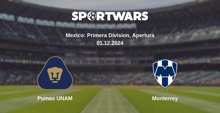 Result of the Pumas UNAM — Monterrey match, 01.12.2024