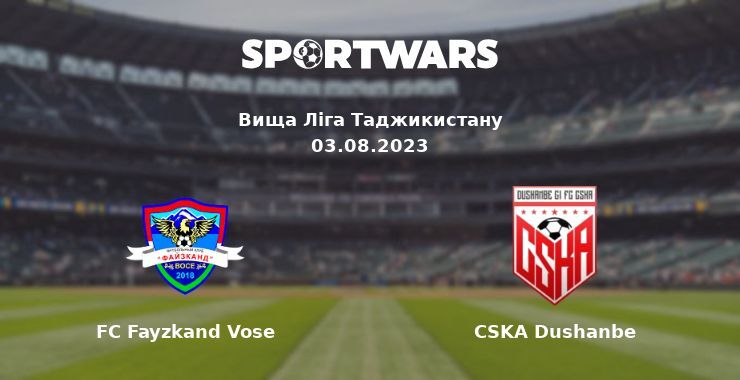 FC Fayzkand Vose — CSKA Dushanbe дивитись онлайн безкоштовно 03.08.2023