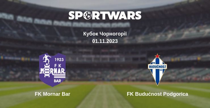 Результат матчу FK Mornar Bar — FK Budućnost Podgorica, 01.11.2023