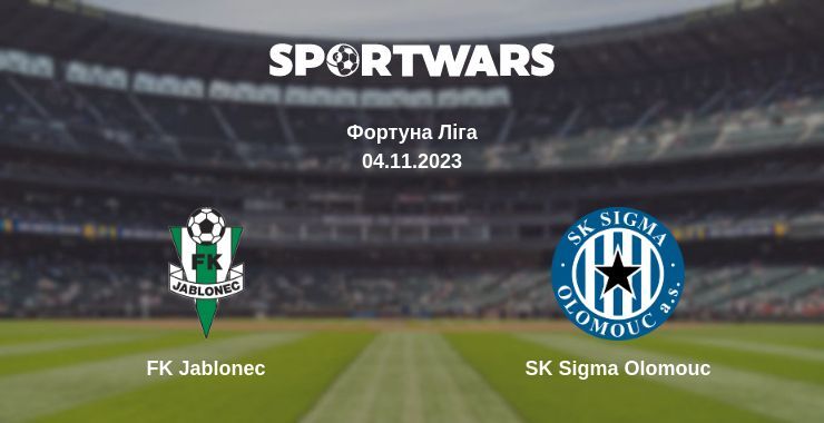 FK Jablonec — SK Sigma Olomouc дивитись онлайн безкоштовно 04.11.2023