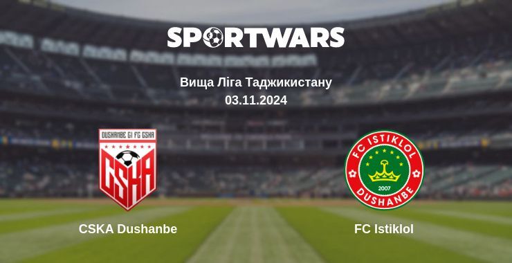 CSKA Dushanbe — FC Istiklol дивитись онлайн пряму трансляцію, 03.11.2024