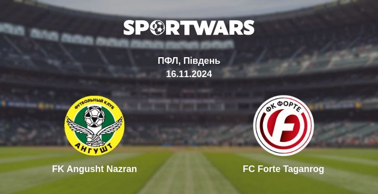 Результат матчу FK Angusht Nazran — FC Forte Taganrog, 16.11.2024