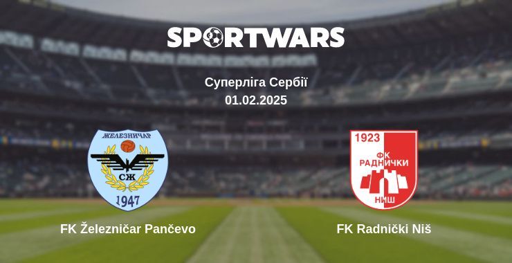 FK Železničar Pančevo — FK Radnički Niš дивитись онлайн пряму трансляцію, 01.02.2025