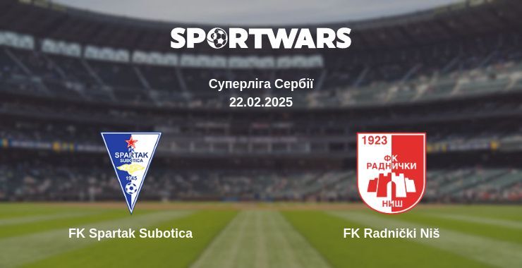 FK Spartak Subotica — FK Radnički Niš дивитись онлайн пряму трансляцію, 22.02.2025