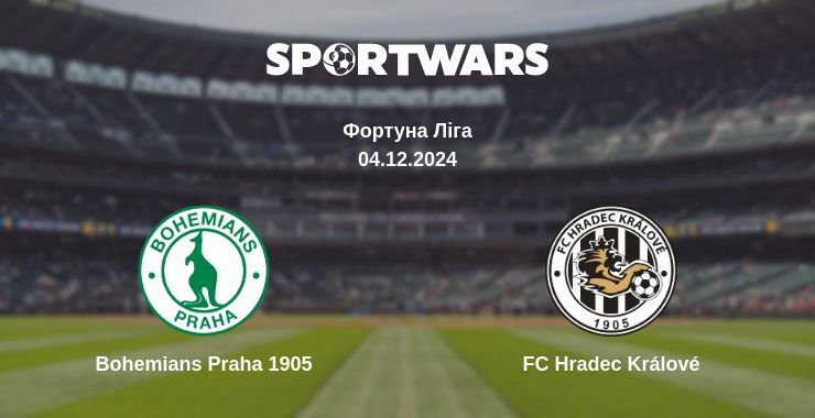 Bohemians Praha 1905 — FC Hradec Králové дивитись онлайн безкоштовно 04.12.2024