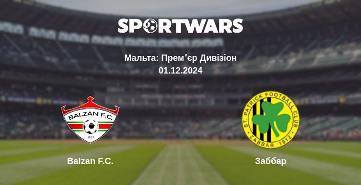 Результат матчу Balzan F.C. — Заббар, 01.12.2024